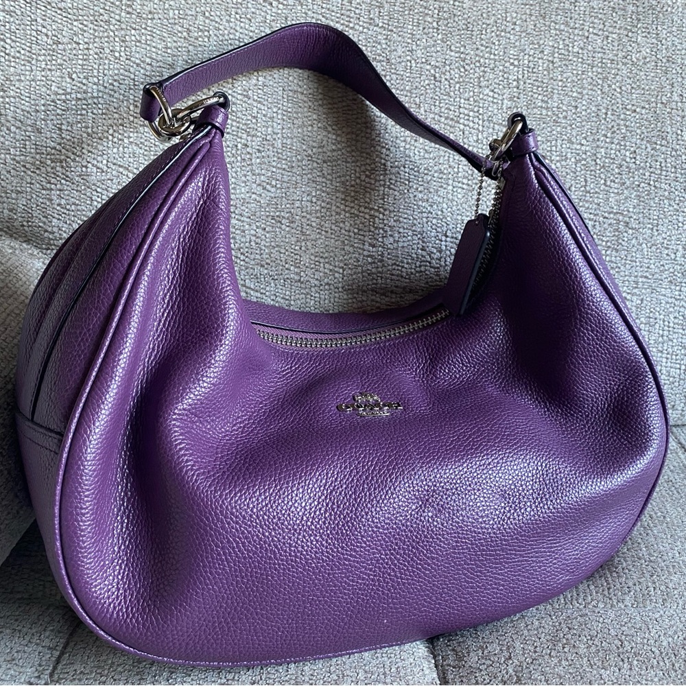 COACH Pebble Leather Harley East West Hobo Bag